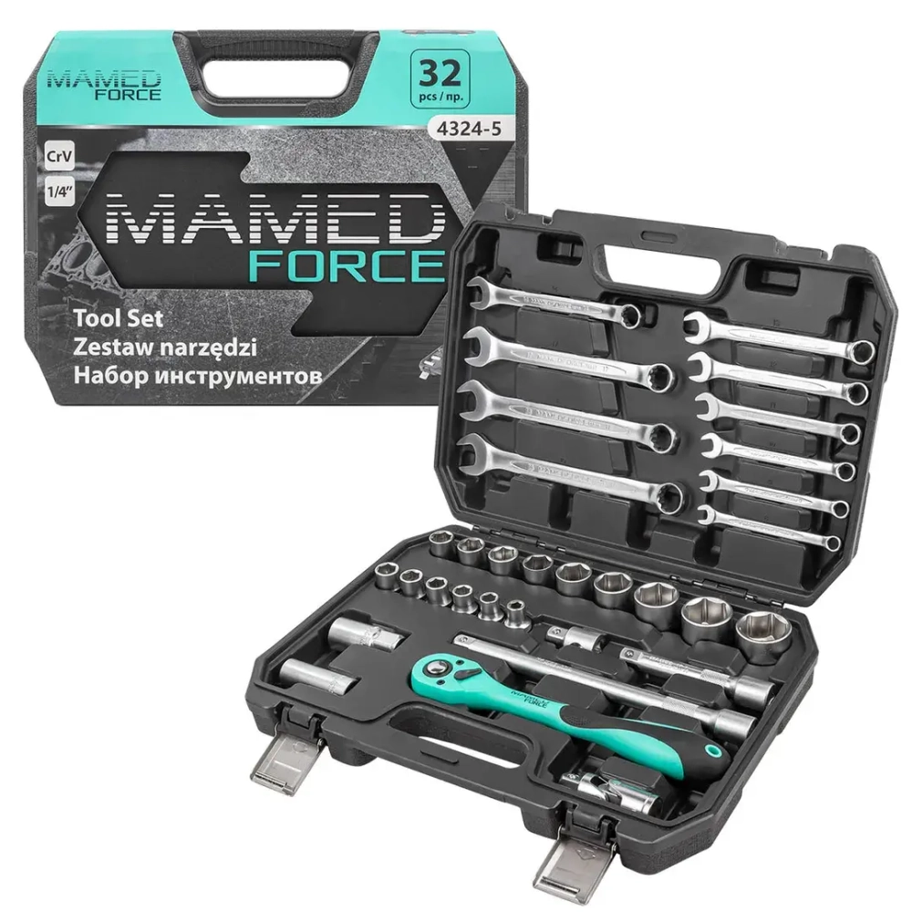 Набор инструментов PROFI 32пр. 1/2''(6гр)(4-32мм) MAMEDFORCE MF-4324-5