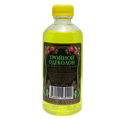 Одеколон «Тройной» 100 мл 60%