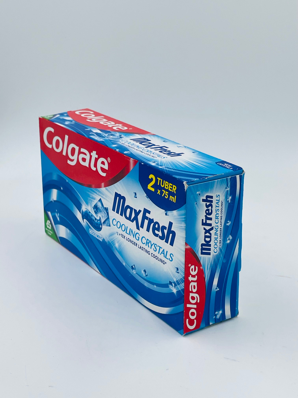 Набор зубных паст Max Fresh COLING CRISTALS, отбеливающая, мятная, 2 шт по 75 мл