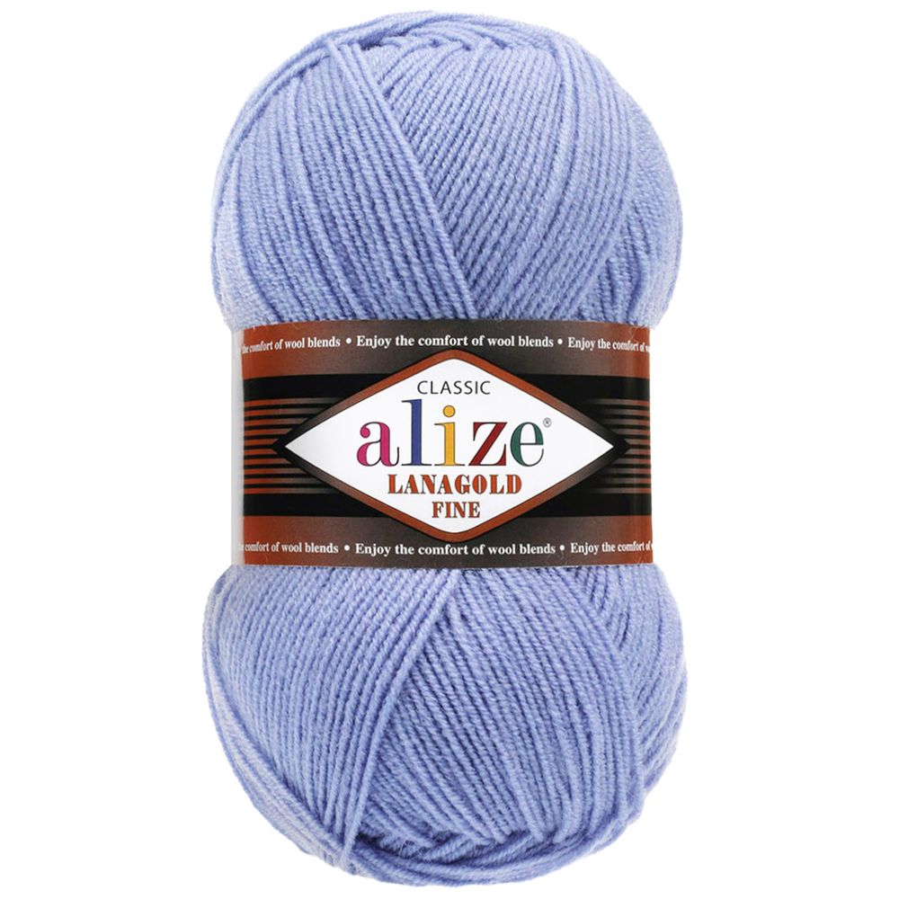 Пряжа Alize (Ализе) Lana Gold Fine / уп.5 мот. по 100 г, 390м, 040 голубой A