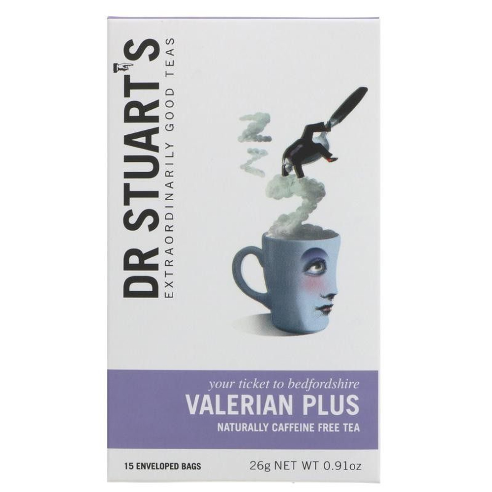 Чай травяной Dr Stuart's "Valerian Plus" вечерний успокаивающий (липа, валериана, фенхель, хмель) 15 пакетиков 26 г (из Финляндии)