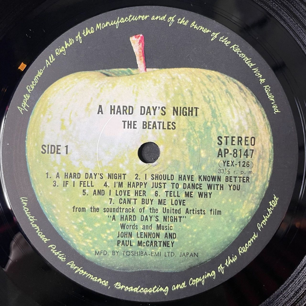 Винтажная виниловая пластинка LP The Beatles A Hard Day Night (Japan 1974) (No Obi)