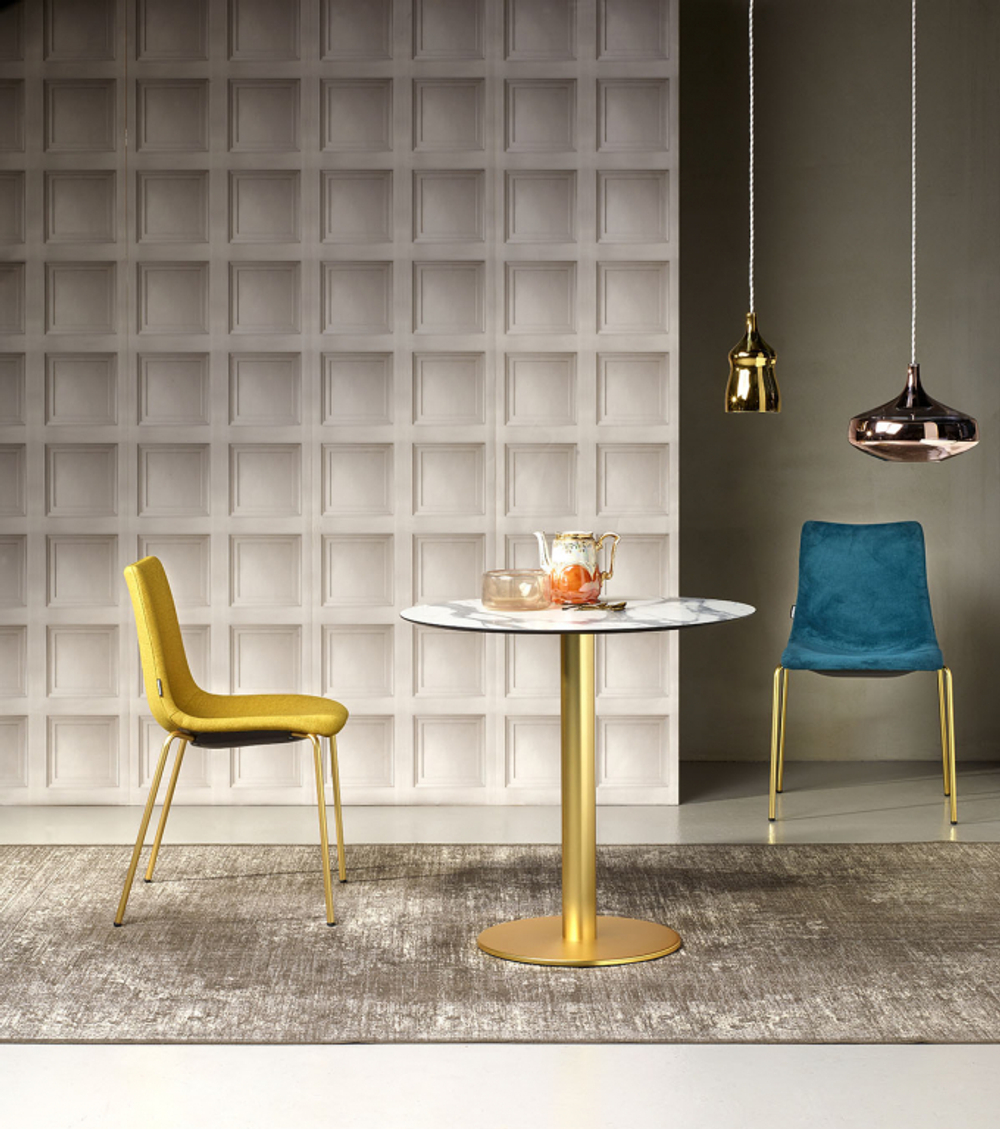 Стул с обивкой Scab Design Zebra Pop 4 legs, сатинированная латунь, желтый
