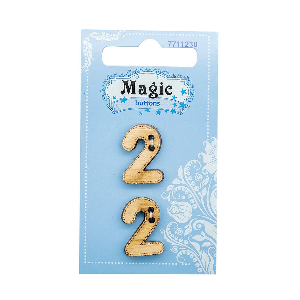 Украшения декоративные: пуговицы Цифра Два, 2 шт, Magic Buttons BBLWA64-32L