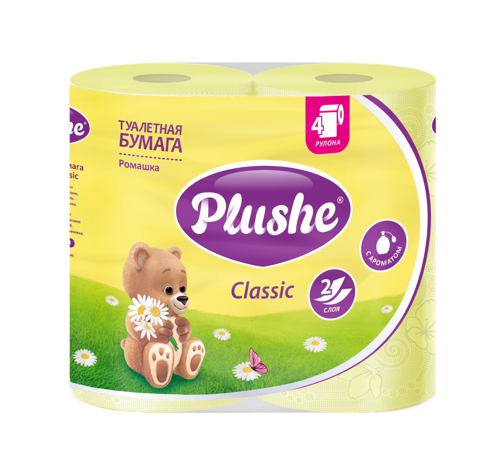Plushe Туалетная бумага Ромашка 2сл 4шт
