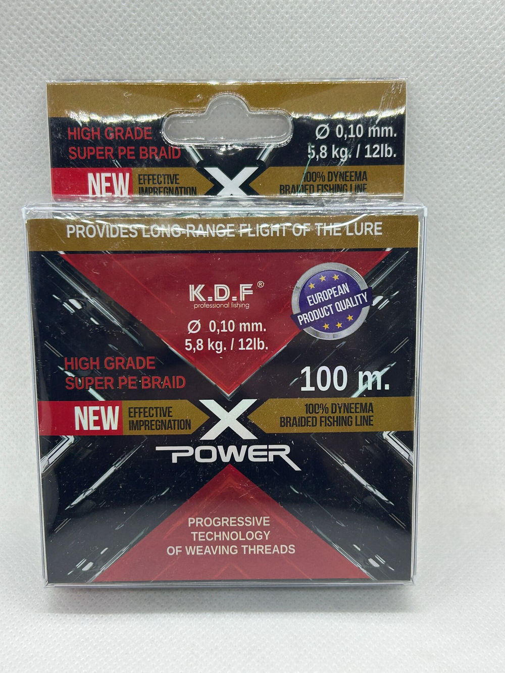 Шнур плетёный X-Power, 0,10 мм, 100 м, для спиннинга, разрывная нагрузка 5,8 кг