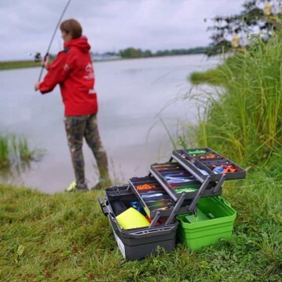 Ящик для снастей NISUS Tackle Box трехполочный зеленый (N-TB-3-G)