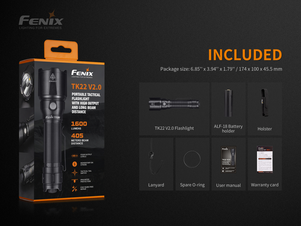 Фонарь Fenix TK22 v2.0