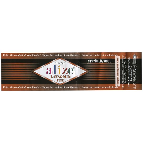 Пряжа Alize (Ализе) Lana Gold Fine / уп.5 мот. по 100 г, 390м, 180 серебряная сосна A