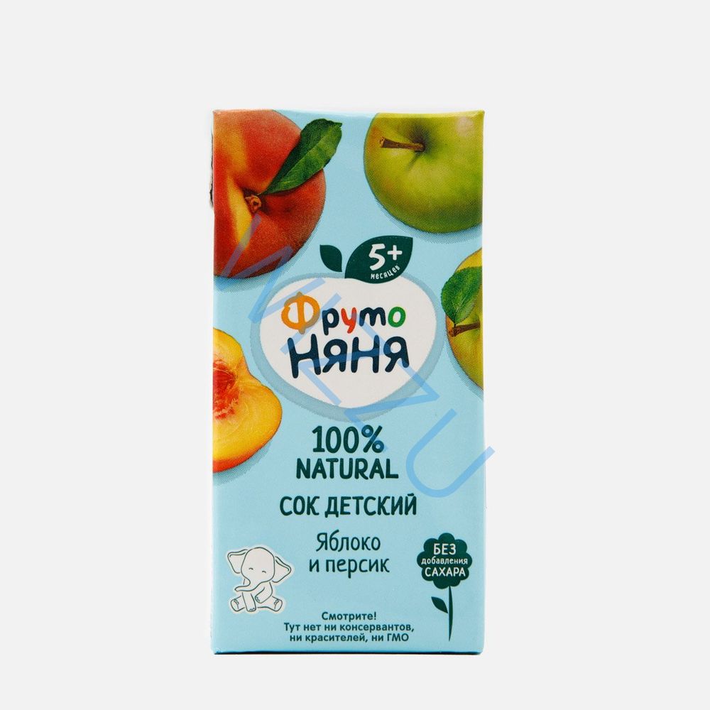 Сок фруктовый ФрутоНяня с мякотью Яблоко-Персик, 200 мл