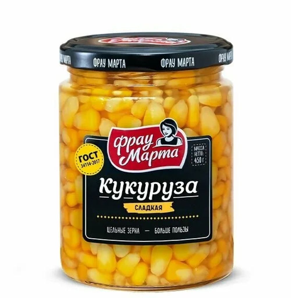 Кукуруза сахарная в зернах фрау марта 450г