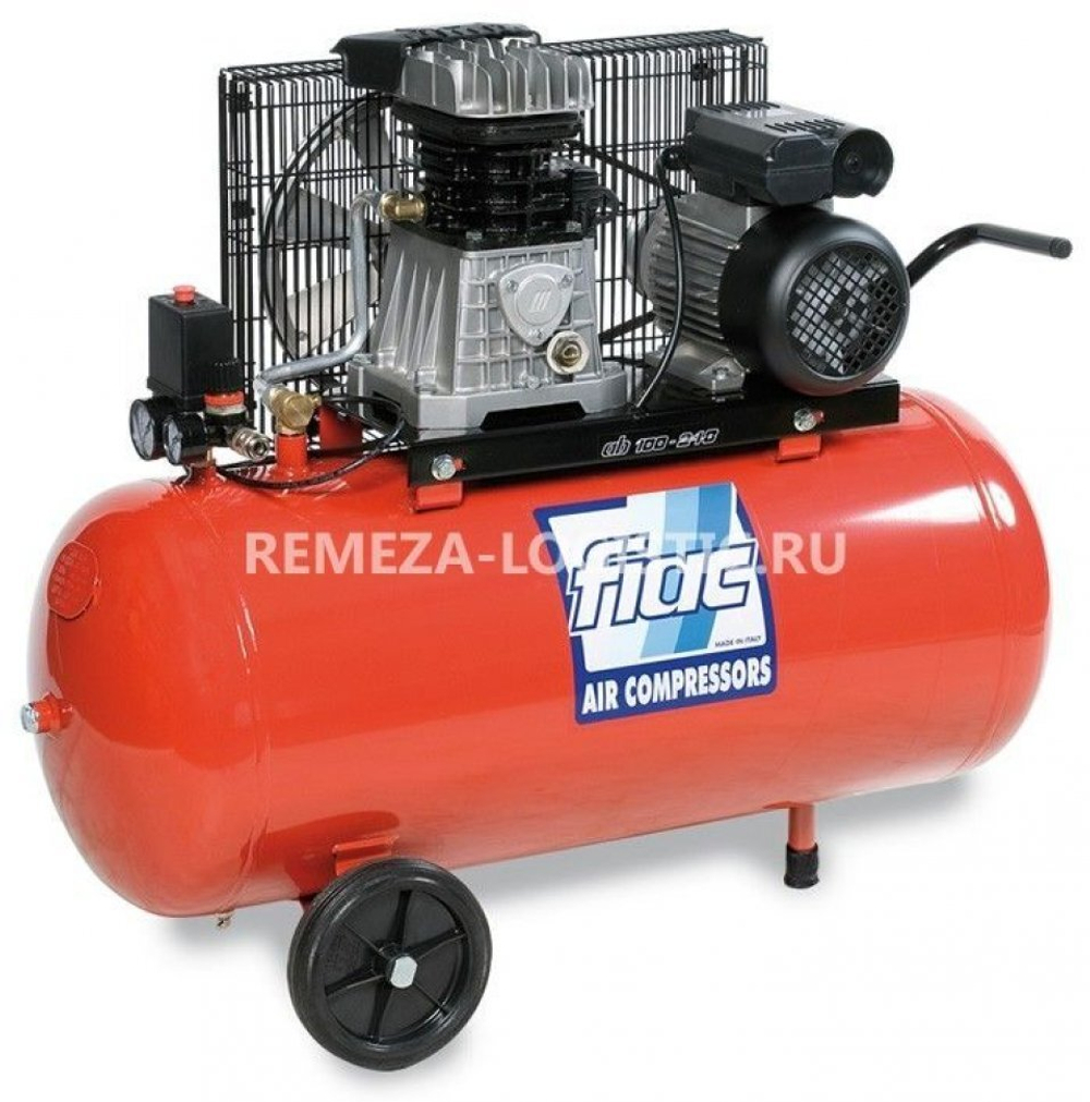 Компрессор поршневой серии FIAC 100.AB360А-1,5 REMEZA (Белоруссия): 270 л/мин., 10 бар, ресивер 100 л., 1,5 кВт, 220В, габариты без упак. 1150х500х850 мм, 67 кг.