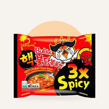Лапша быстрого приготовления Samyang Buldak 3x Spicy Hot Chicken очень острая со вкусом курицы, 140 г (Корея) СКИДКА