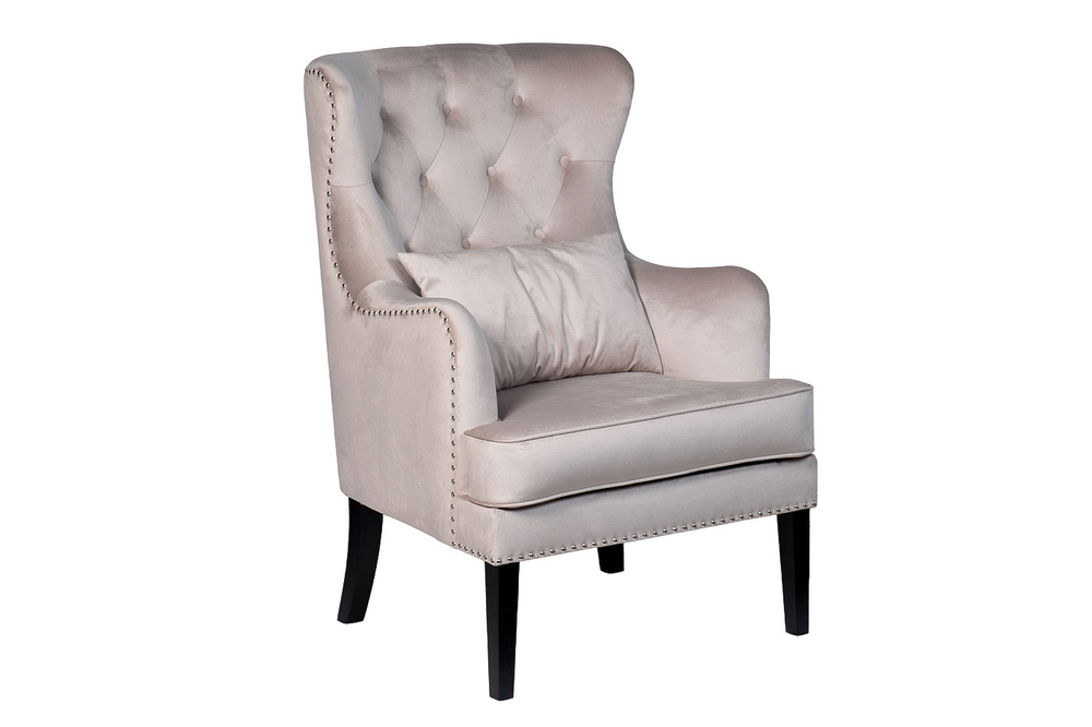 Кресло с подушкой 74x84x104см Garda Decor Rimini Colton 030-SVBeg светло-серое