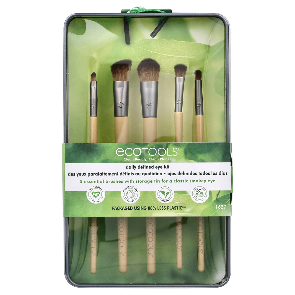 EcoTools, Daily Defined Eye Kit, набор из 5 предметов и баночка для хранения