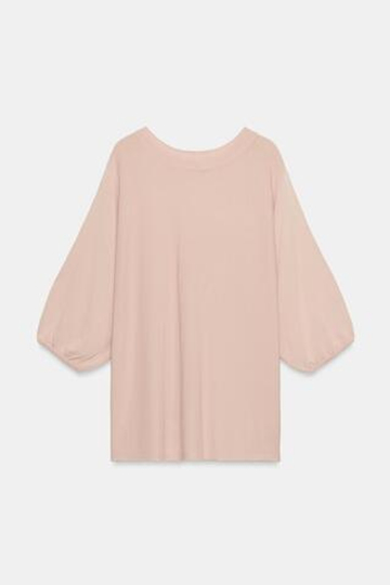ZARA ТРИКОТАЖНЫЙ ТОП ОВЕРСАЙЗ, ТЕЛЕСНО-РОЗОВЫЙ