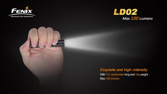 Компактный яркий фонарь-брелок Fenix LD02, 100 люмен