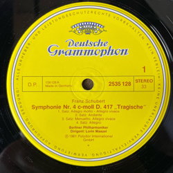 Винтажная виниловая пластинка LP Schubert Шуберт, Lorin Maazel 4. Tragische Und 6. Symphonie (Германия 1973)