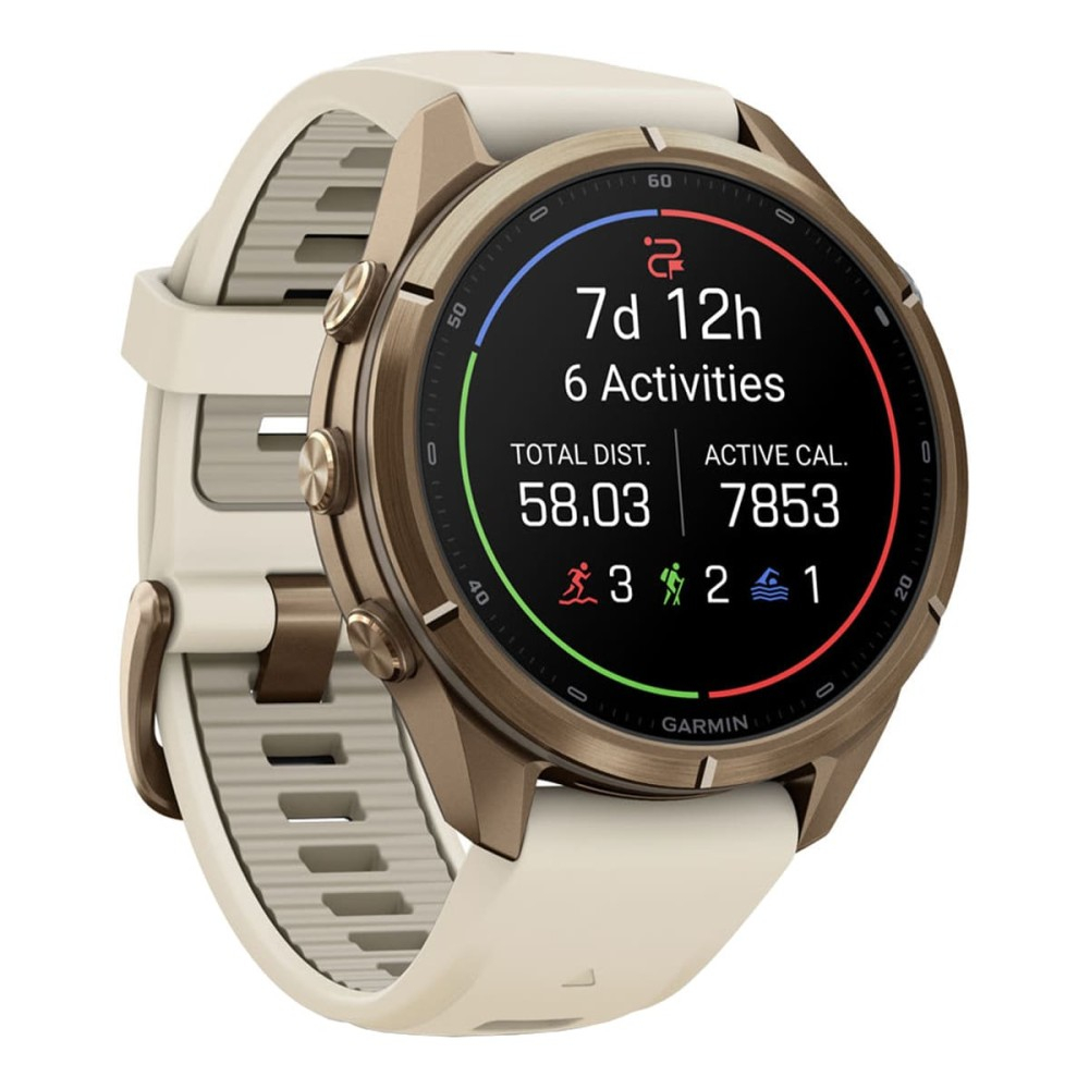 Часы Garmin Fenix 9 Pro — 43 мм AMOLED Autumn Gold Titanium Cream / French Gray