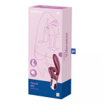 Бордовый вибратор-кролик Touch me - 21,2 см. (Цвет: бордовый)