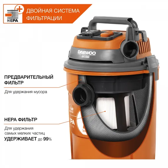 Строительный пылесос DAEWOO DAVC 2516S