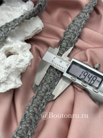Тесьма плетеная серая с серебристым люрексом