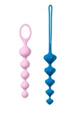 Набор из 2 цветных анальных цепочек Satisfyer Love Beads