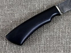 Нож "Мангуст", дамасская сталь, рукоять черный граб мореный