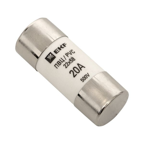 Плавкая вставка цилиндрическая ПВЦ (22x58) 20А EKF (10.00 шт.) pvc-22x58-20