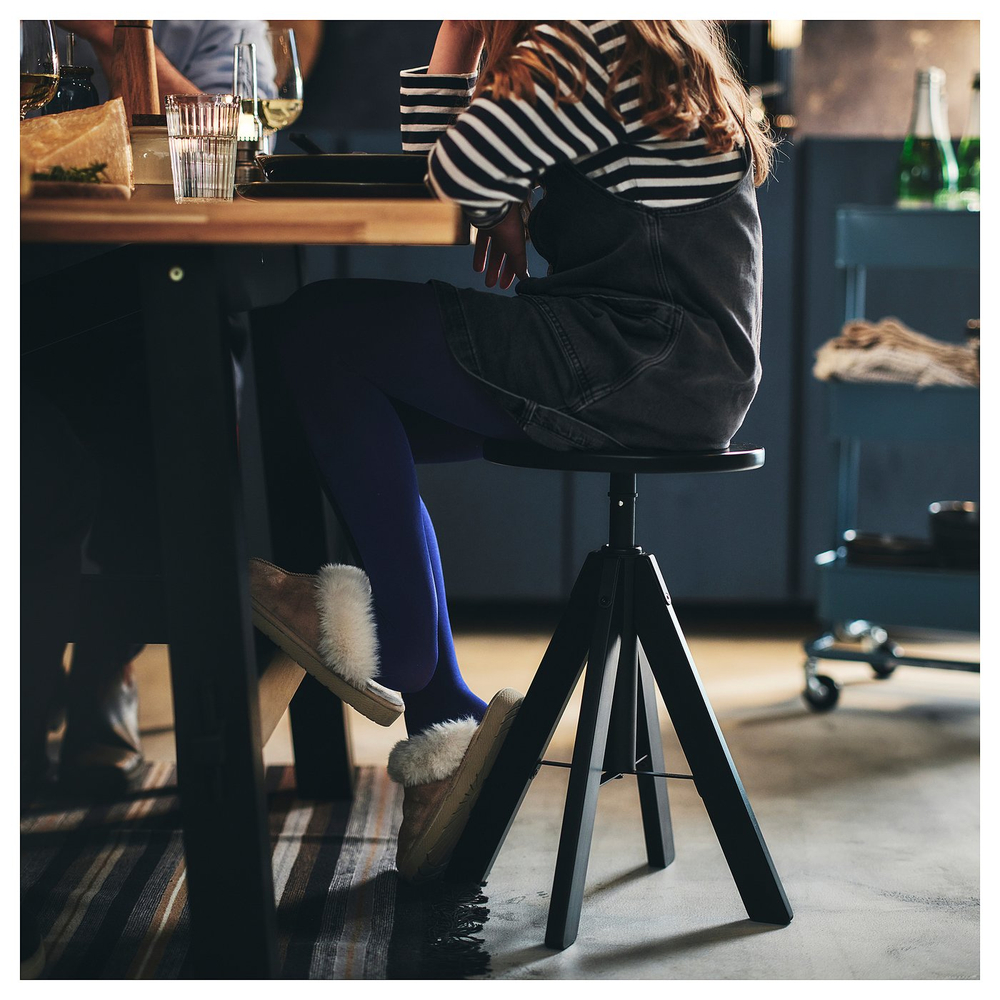 IKEA RUDSTORP  (ИКЕА РУДСТОРП)  -  Табурет - чёрный 44-55 см