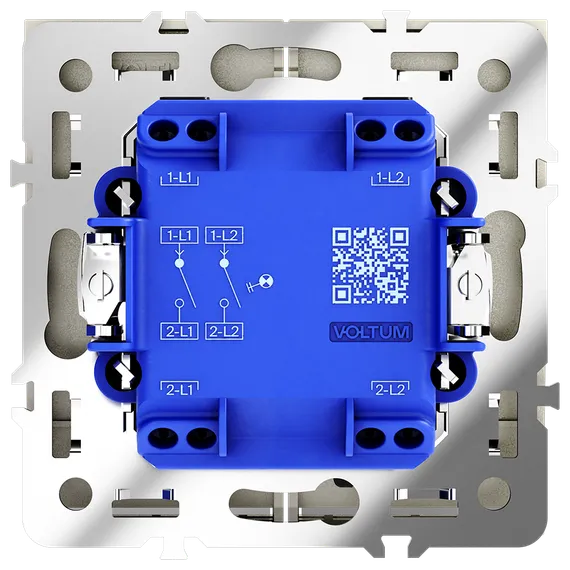 Выключатель двухклавишный с подсветкой Voltum S70 Шелк VLS020204