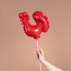 Шар с клапаном (16''/41 см) Мини-фигура, Леденец Петушок, 5 шт. в уп.