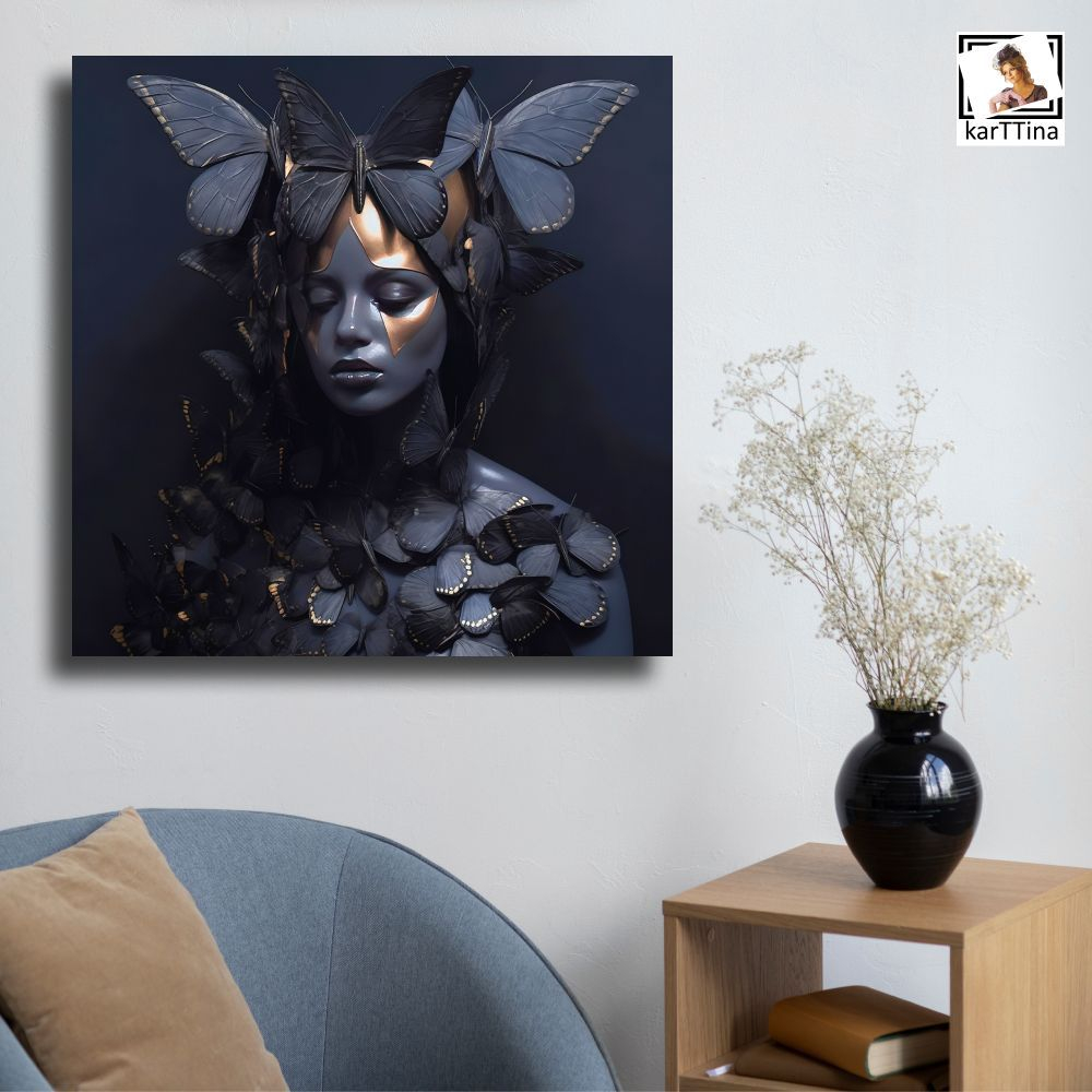 "Королева бабочек", 40 см х 40 см