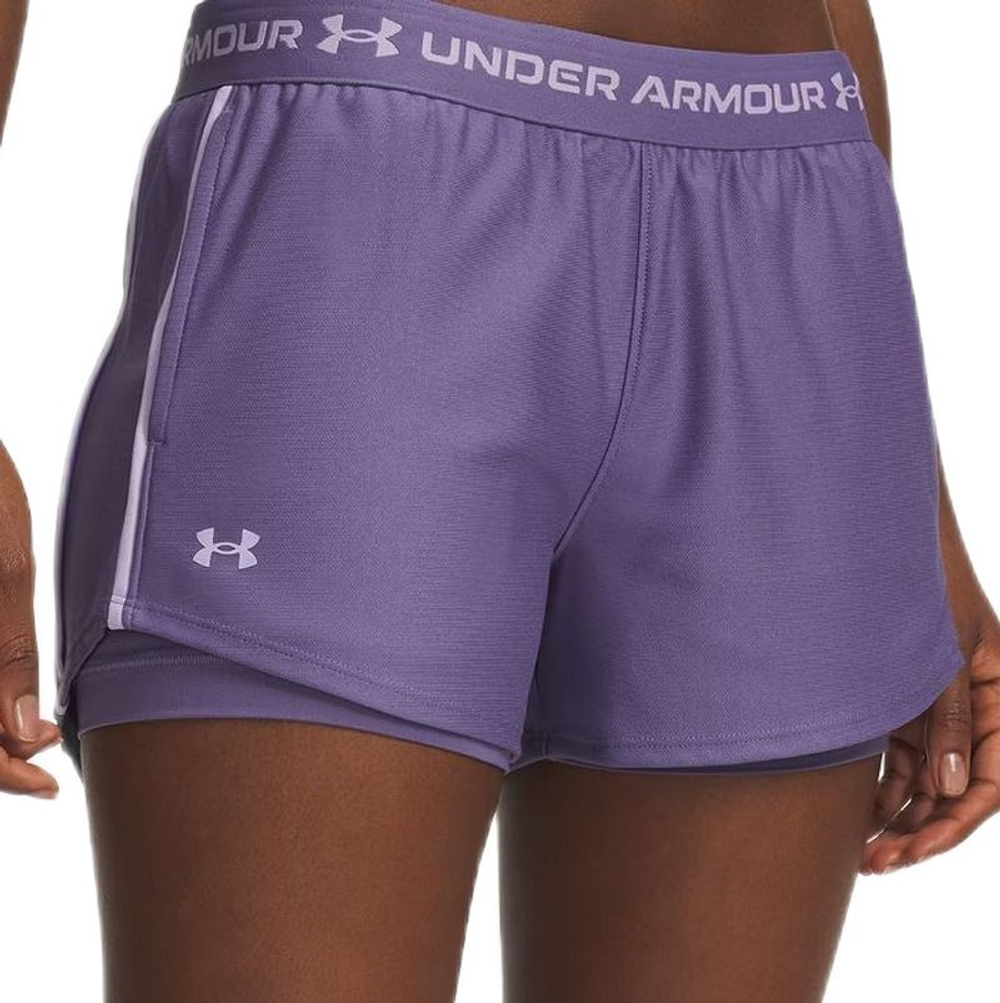 Женские Шорты теннисные Under Armour Tech Play Up 2-in-1 Short - purple luxe/purple crest