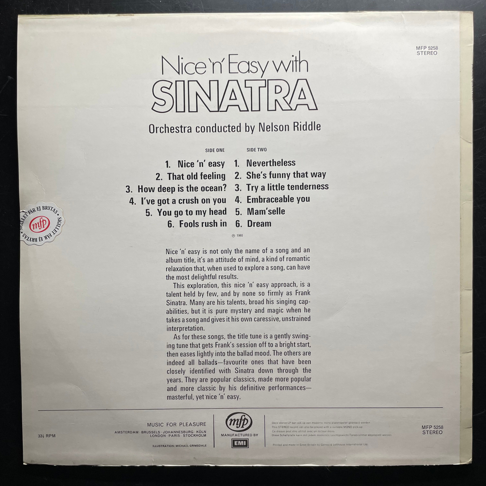Frank Sinatra - Nice 'N' Easy (Англия 1972г.)