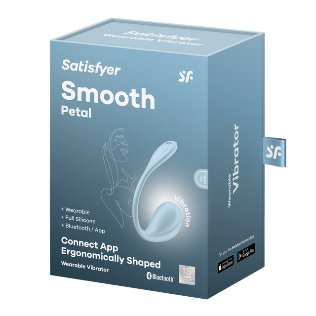 Виброяйцо Satisfyer Smooth Petal, голубой