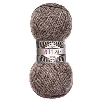 Пряжа Alize (Ализе) Superlana Midi / уп.5 мот. по 100 г, 170м, 240 светло-коричневый А