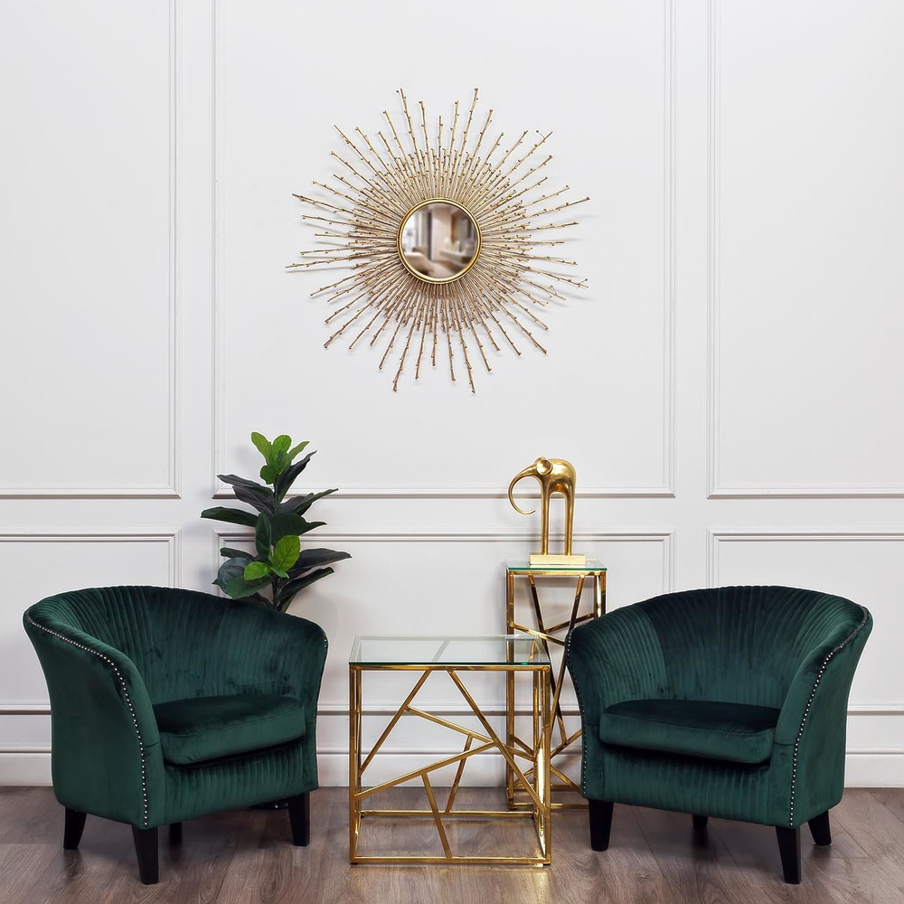 Стол журнальный высокий Garda Decor прозрачный-золотой 47ED-FS015GOLD