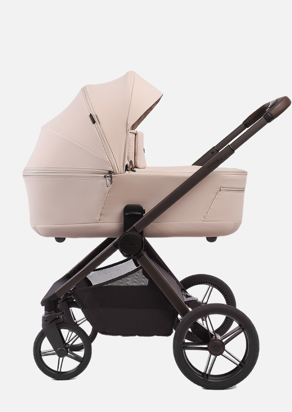 Peppy Коляска детская Monaco thermo 2 в 1 Beige (бежевый), рама серо-коричневая