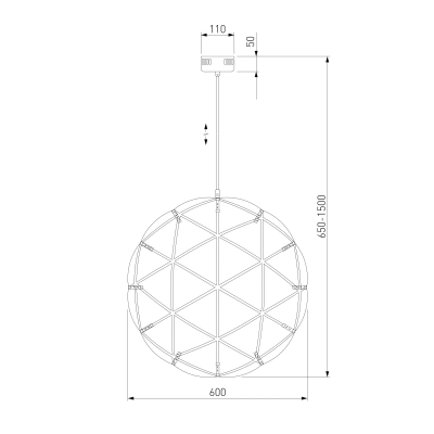 Подвесной светодиодный светильник D600 434/1, LED