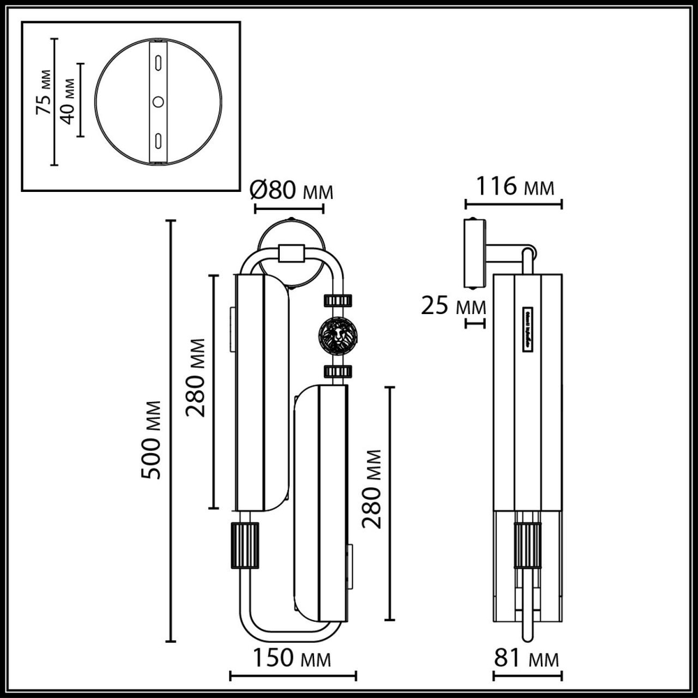 5467/10WL ODL_EX Бра LED 10W 2700K 220В LION MODERN