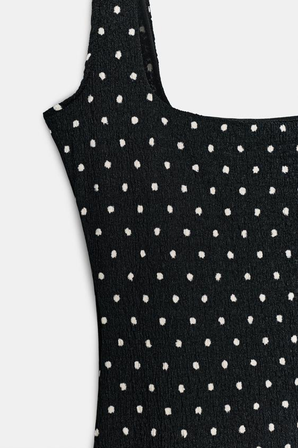 ZARA ПЛАТЬЕ МИДИ ИЗ РЕЛЬЕФНОЙ ТКАНИ, БЕЛЫЙ/ЧЕРНЫЙ