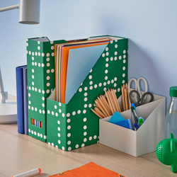 IKEA FJÄDERHARV  (ИКЕА ФЙЭДЕРХАРВ)  -  Накопитель для бумаг - зелёный в горошек
