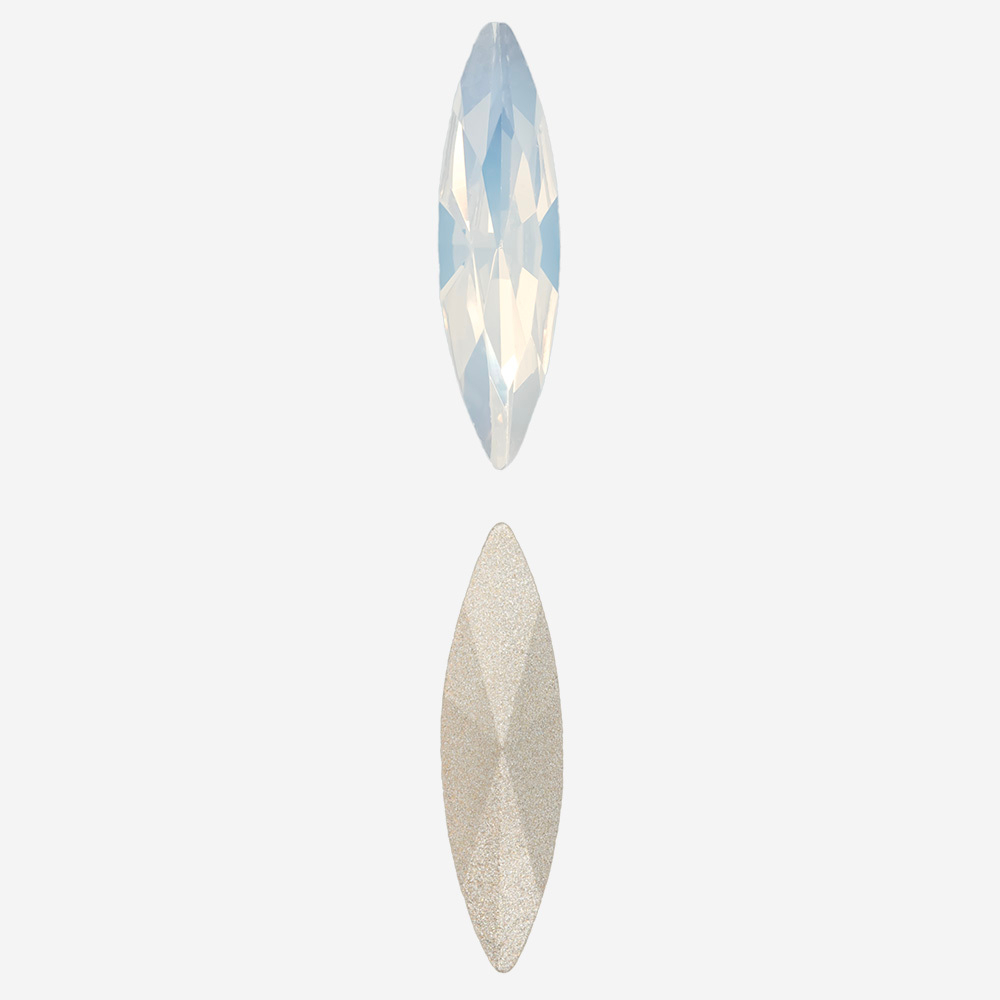 Кристалл Маркиз (Marquise Fancy Stone), оттенок "Белый Опал"/"White Opal", 15*4мм