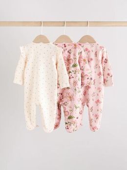 Комбинезон / Cлип для малышей Next AW2-294, 3 шт., Розовый, Молочный