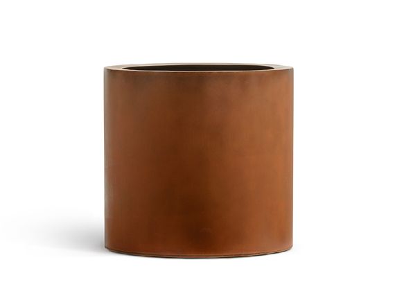 Кашпо TREEZ Effectory - серия Corten Steel - Цилиндр - Кортеновская сталь-Бархатистая окись