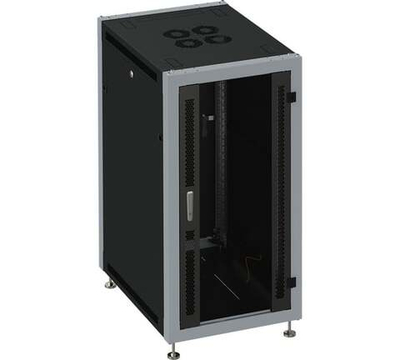 Монтажный напольный шкаф SYSMATRIX, 15U 600х800х800 передняя дверь-стекло, задняя сплошная SL 6815.912