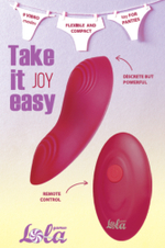 Малиновый перезаряжаемый вибратор в трусики 7,2см Lola Games Take it Easy Joy 9026-01lola