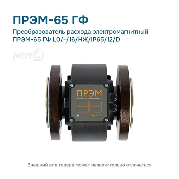 Преобразователь расхода электромагнитный ПРЭМ-65 ГФ L0/-/16/НЖ/IP65/12/D