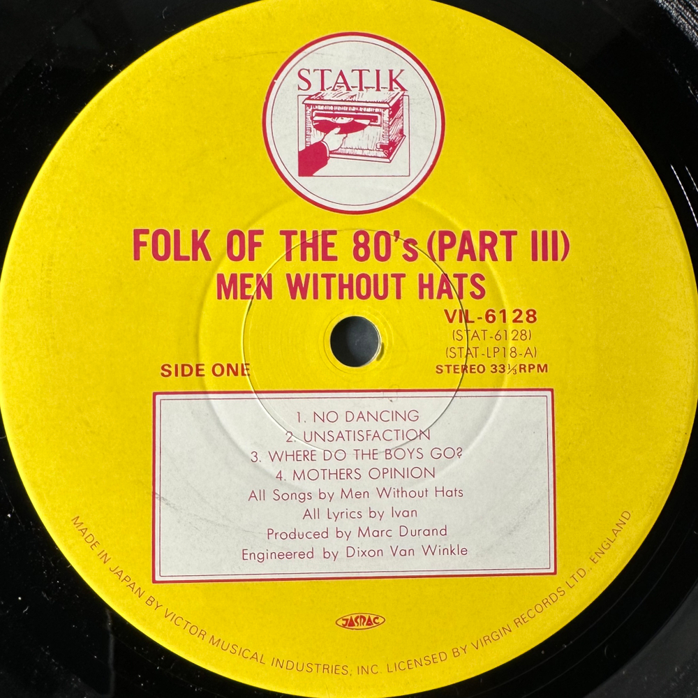 Men Without Hats ‎– Folk Of The 80's (Part III) Япония 1984г.